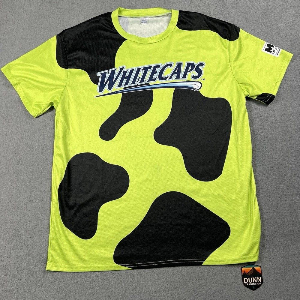 West Michigan WhiteCaps Jersey Mens XL Neon Yellow MiLB Baseball Shirt Minors‎